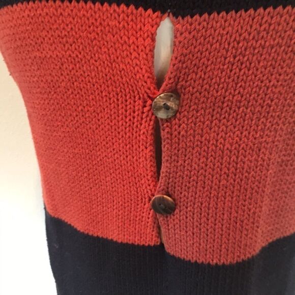 Kaoru Izushi art sleeveless color block sweater brown cream orange black Medium - Picture 5 of 8